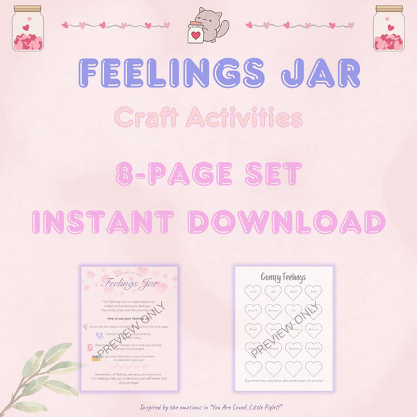 Printable Feelings Jar Craft Emotional Regulation For Littles Middles & Caregivers Pdf Download Ddlg Littlespace Mental Health Abdl