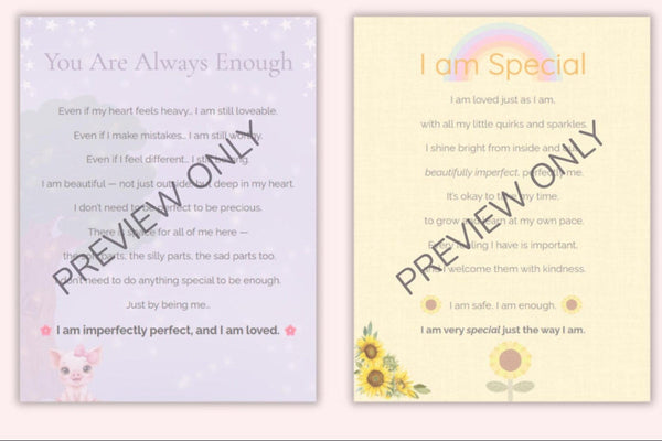 Printable Littlespace Affirmations Digital Self Love Pages For Ddlg Inner Child Comfort & Age Regression Abdl