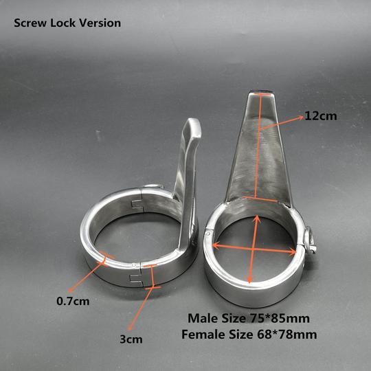 Stainless Steel Heavy  Ankle Cuffs Foot Torture Forced Wear Heels Cuffs & Shackles