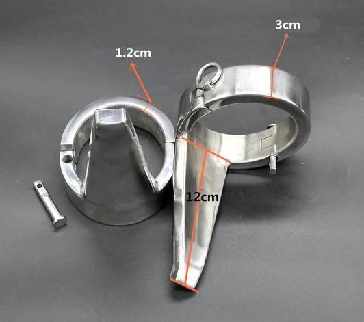 Stainless Steel Heavy  Ankle Cuffs Foot Torture Forced Wear Heels Cuffs & Shackles