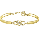Veile Studios Infinity Heart Bracelet Bangle Crystal Love Forever Symbol Charm Bracelets