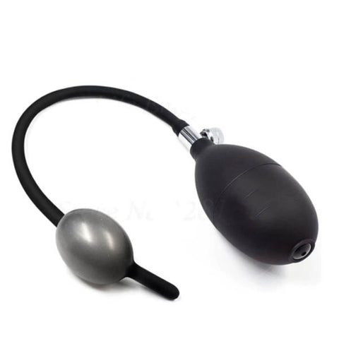 Inflatable Penis Plug Black Silicone Urethral Sound Catheter Dilator Men