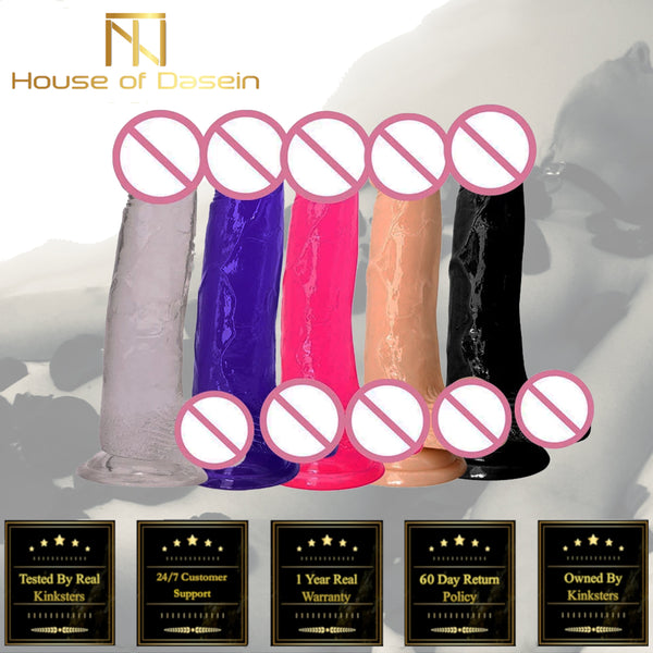 Jelly Realistic Flexible  Dong  And Balls Dildo Suction Cup Realistic Dildos