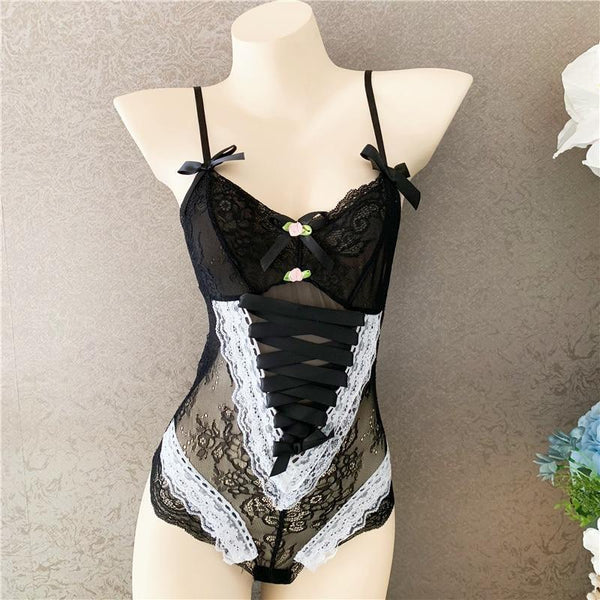 Lace Corset Bodysuit Women Harness Fetish Clothing Bodies & Catsuits