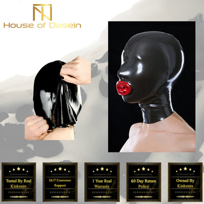 Latex Mouth Condom Rubber Hood Mask  Fetish Restraints Hoods