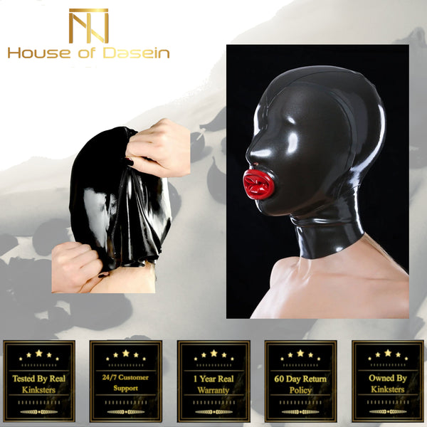 Latex Mouth Condom Rubber Hood Mask  Fetish Restraints Hoods