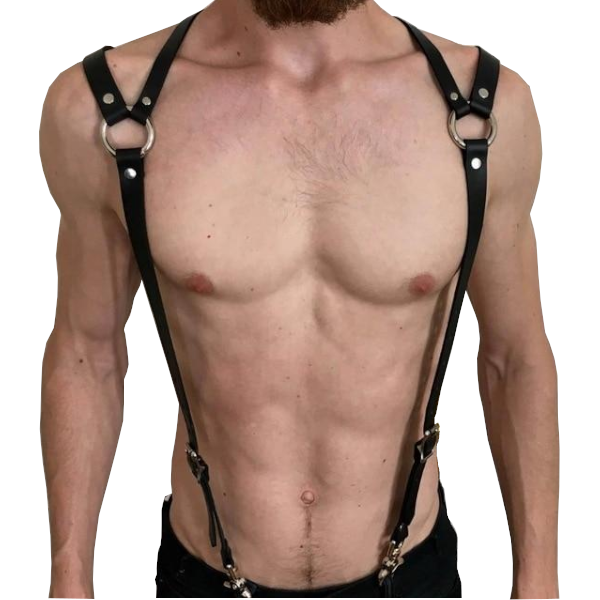 Leather Mens Chest Harness   Restraint  Clothing
