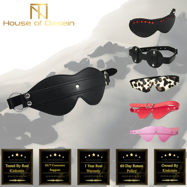 Leather Blindfold Eye Mask   Restraint Blindfolds