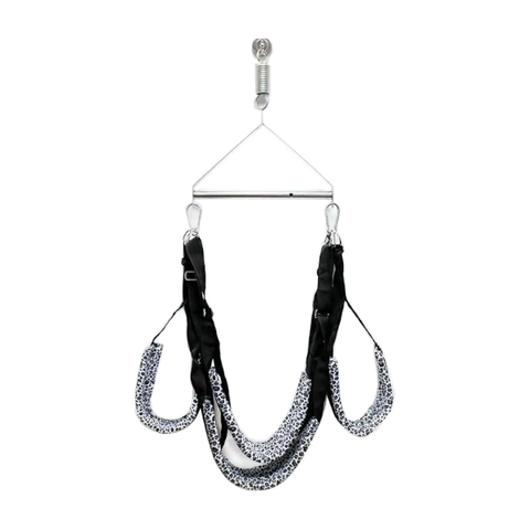 Leopard Print Swing With Stainless Steel Tripod Sex Position Harness Bdsm