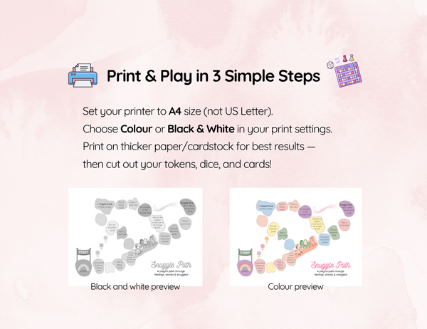 Snuggle Path Printable Littlespace Board Game | Emotions Connection Imagination Ddlg Gift Abdl