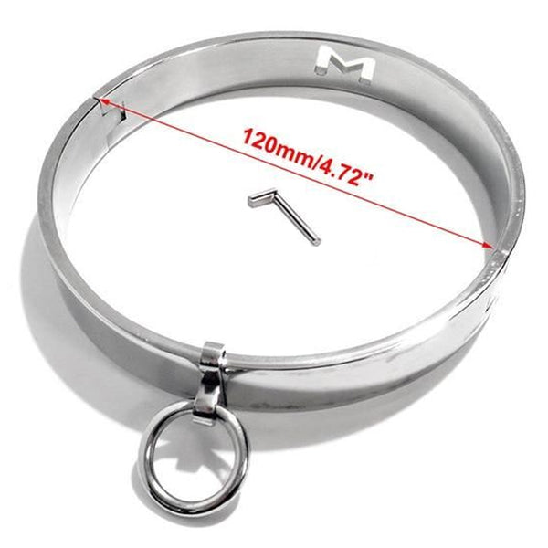 Locking Metal Collar  Slave Play  Kink Fetish Restraints Collars & Leashes