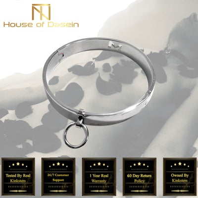 Locking Metal Collar  Slave Play  Kink Fetish Restraints Collars & Leashes