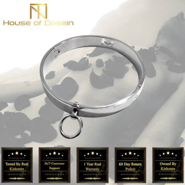 Locking Metal Collar  Slave Play  Kink Fetish Restraints Collars & Leashes