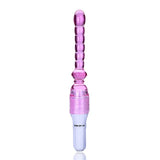 Long Stick Jelly Vibrator Silicone Anal Butt Plug Beads Purple Pink