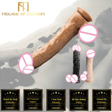 Long Realistic Dildo Big Penis Dong Lifelike Cock And Balls Strong Suction