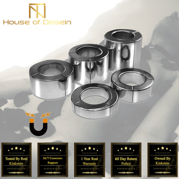 Magnetic Metal Scrotum Pendant Ball Stretcher  Ring   & Ball Toys