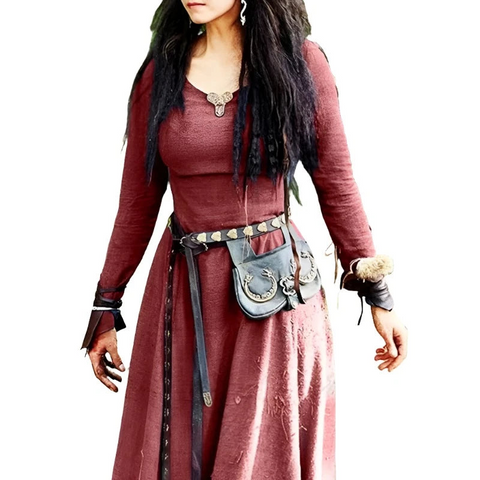 Mandylandy Women Medieval Maxi Dress Robe Fairy Elven Renaissance Celtic Viking Clothing Fantasy Ball Gown Anime Costumes Women