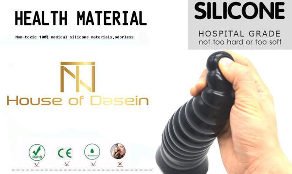 Silicone Butt Plug 22.5Cm Thick Anal Dildo Black Realistic Dildos