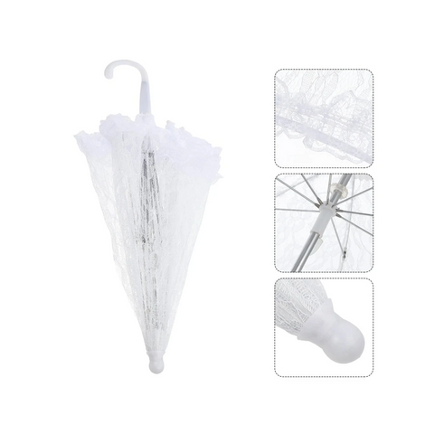 Lace Umbrella Kids Rain Performance Supplies White Decor Bridal Parasol Umbrellas