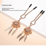 Nipple & Clitoral Toys House Of Dasein Tlemeny Metal Feather Lantern Nipple Clamps Clips Bdsm Breast Bondage Restraint Toy