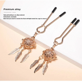 Nipple & Clitoral Toys House Of Dasein Tlemeny Metal Feather Lantern Nipple Clamps Clips Bdsm Breast Bondage Restraint Toy