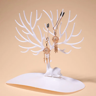 Tlemeny Metal Feather Lantern Nipple Clamps Clips  Breast  Restraint Toy Nipple & Clitoral Toys