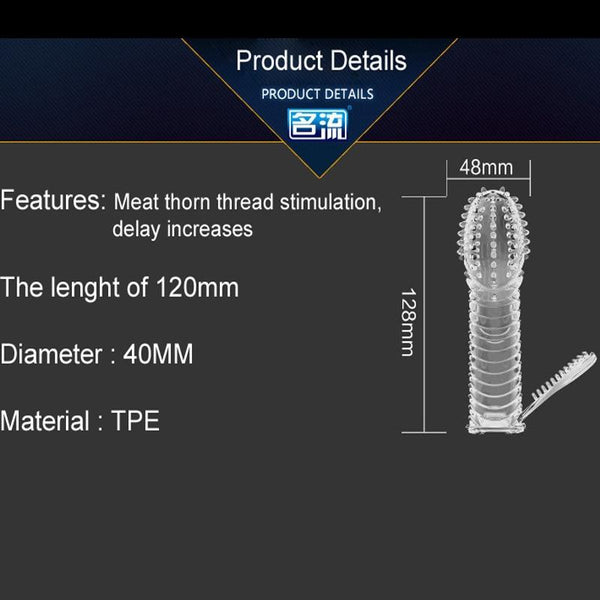 Sleeve Sheath Reusable Condoms  Extender Enlarger Men  Extenders & Enlargers