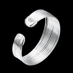 Veile Studios Multi Line Bracelet Fashion Round Shape Silver Bracelets