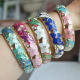 Veile Studios Multicolor Cloisonne Enamel Star Bangle Bracelet Women Jewellery Bracelets