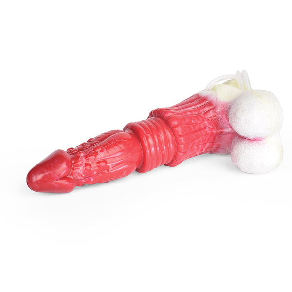 10.4 Inch Squirting Realistic Silicone Dildo  Balls Syringe Realistic Dildos