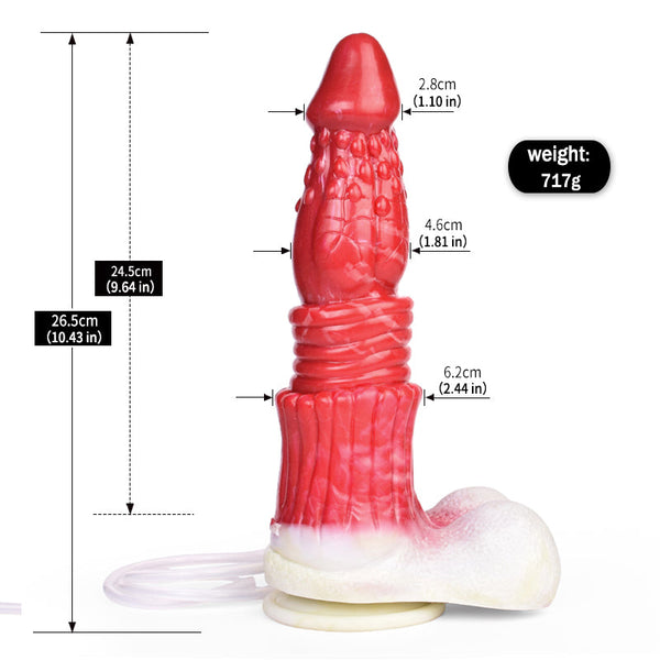 10.4 Inch Squirting Realistic Silicone Dildo  Balls Syringe Realistic Dildos