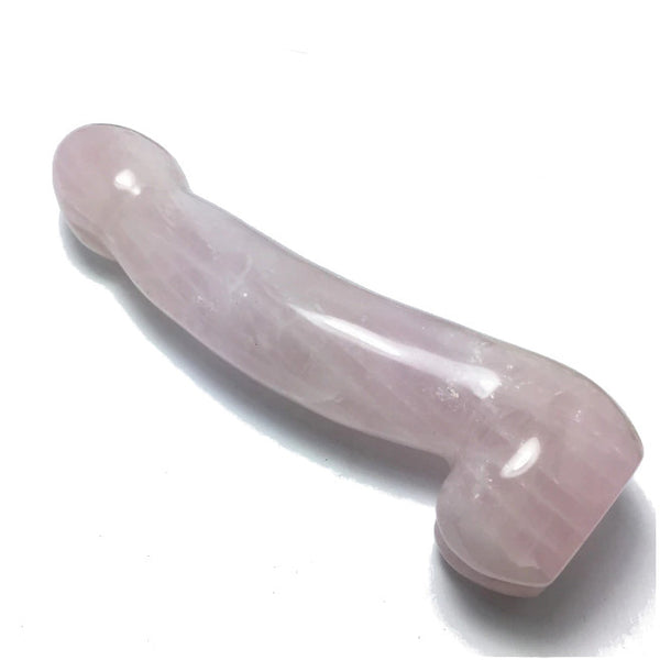Natural Rose Quartz Yoni Wand Dildo Women Masturbation Massager Realistic Dildos