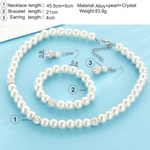 Veile Studios Necklaces Personalized Pearl Clavicle Silver Plated Faux Earring Bracelet Jewellery Set P000034 Jewellery Sets