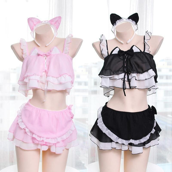 Neko Maid Lingerie Set Cosplay Women's Costumes