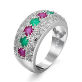 Veile Studios Coloured Zircon Half Circle Women's Engagement Wedding Cubic Zirconia Pave Rings