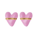 Veile Studios Titanium Steel Heart Shaped Round For Women Fashion Jewellery Earrings