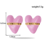 Veile Studios Titanium Steel Heart Shaped Round For Women Fashion Jewellery Earrings