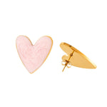 Veile Studios Titanium Steel Heart Shaped Round For Women Fashion Jewellery Earrings