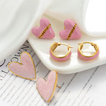 Veile Studios Titanium Steel Heart Shaped Round For Women Fashion Jewellery Earrings