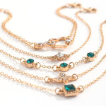 Veile Studios Bohemian 5Pc Green Crystal Jewelry Set For Women Heart Wedding Engagement Fashion Bracelets