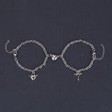 Veile Studios Heart Shape Lock Suction Couple Combination Bracelet Fashion Jewellery Bracelets
