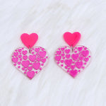 Veile Studios Valentines Day Rose Red Love Heart For Women Earrings