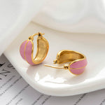 Veile Studios Titanium Steel Heart Shaped Round For Women Fashion Jewellery Earrings
