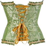 Over Bust Green Corset Ribbon Trim Sexy Erotic Lingerie Bdsm Clothing