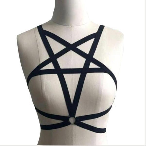 Pentagram Harness Women Body Fetish Clothing