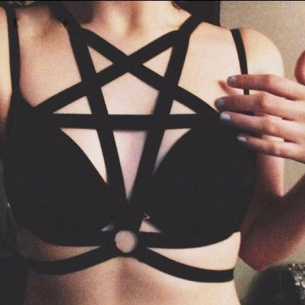 Pentagram Harness Women Body Fetish Clothing  Clothing