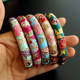 Bracelets Veile Studios Peony Flower Vintage Chinese Filigree Cloisonne Enamel Cuff Bangles