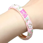 Bracelets Veile Studios Peony Flower Vintage Chinese Filigree Cloisonne Enamel Cuff Bangles