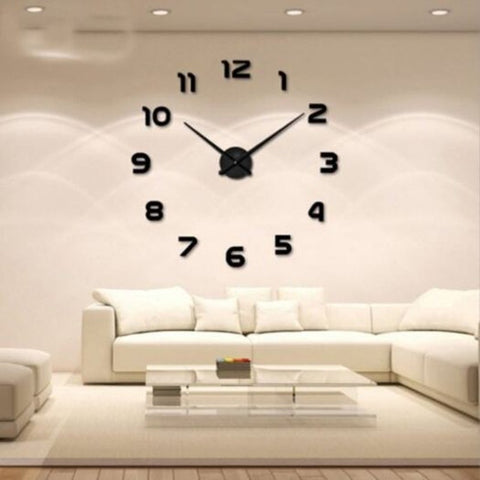 Wall Clocks Personalized Big Wall Clock Acrylic Mirror Modern Home Decoration Black