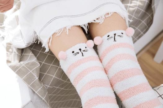 Pink Cat Thigh Highs Socks